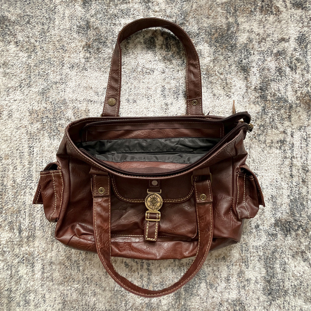 00s PURSE VINTAGE BROWN LEATHER