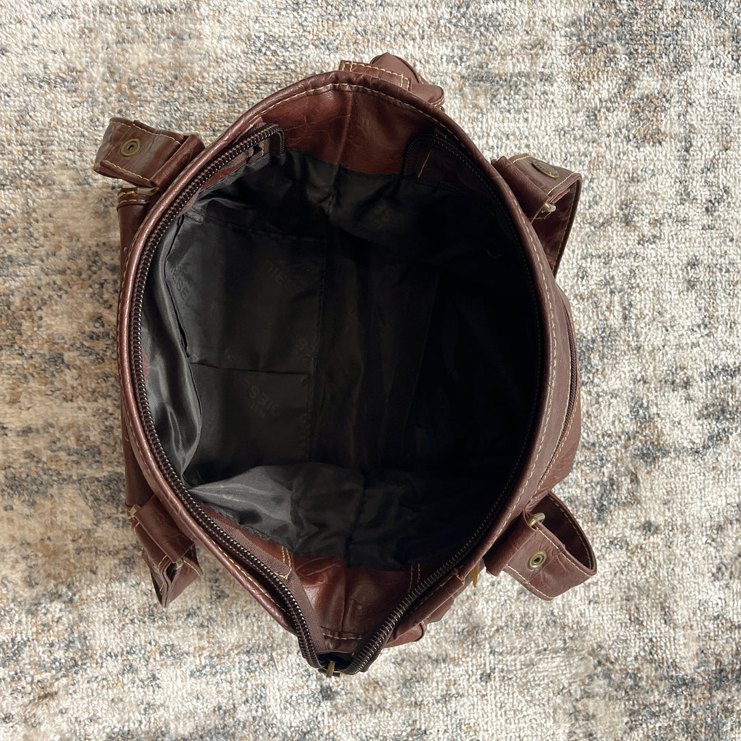 00s PURSE VINTAGE BROWN LEATHER